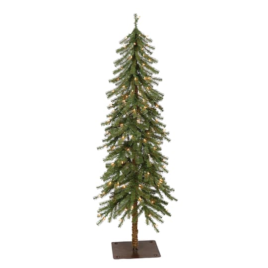 6ft. Pre-Lit Alpine Artificial Christmas Tree, Clear Lights